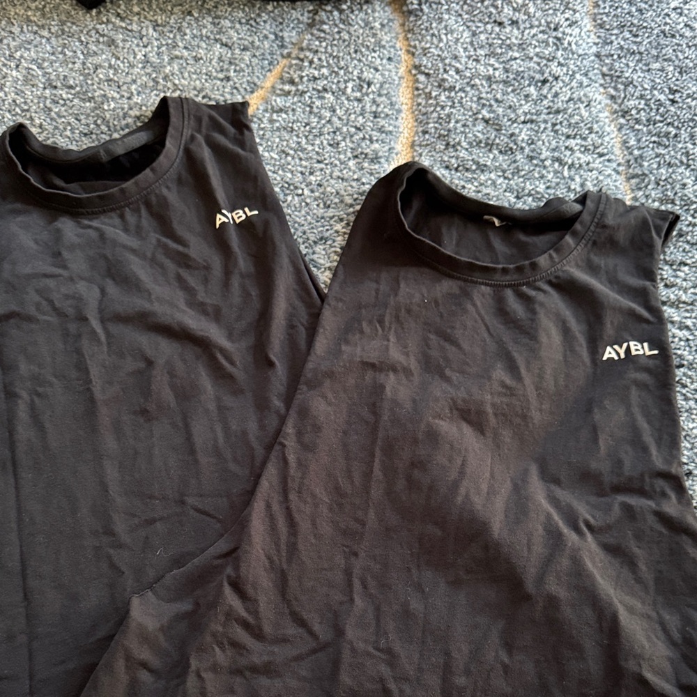 SET OF 2…Used. AYBL Men's Muscle Style Black Tank Tops-set of 2..